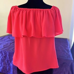 Bar III Sydney peony coral sleeveless top